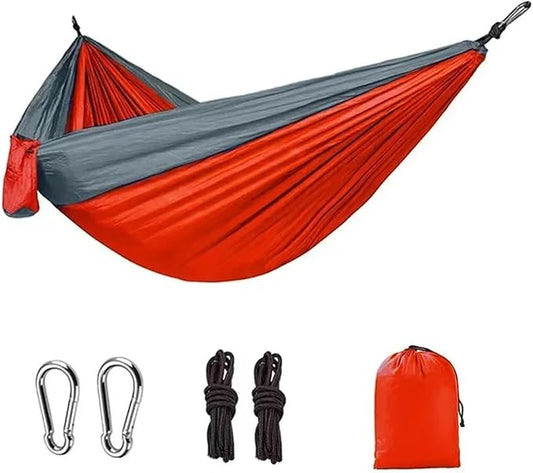 Hammock Hammock Outdoor Lightweight Camping Hammock Color Matching Single Person Nylon Swing Chair with Hanging Straps for Travel Hiking Quick-Opening(Color 3)