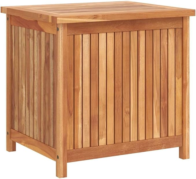 Patio Garden Storage Box, Outdoor Storage Box Deck Box, Entryway Storage Box, Outdoor Storage Organization Box for Garden Balcony Yard, 23.6"x19.7"x22.8" Solid Wood Teak,-627