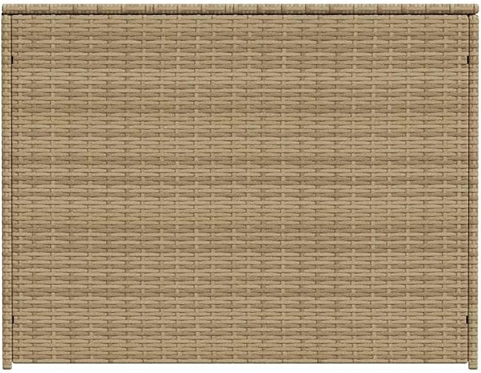 259.9 Gallon Outdoor Storage Box Mix Beige Poly Rattan Patio Storage Box with Water-Proof Bag and Gas Springs for Garden Cushions and Blankets