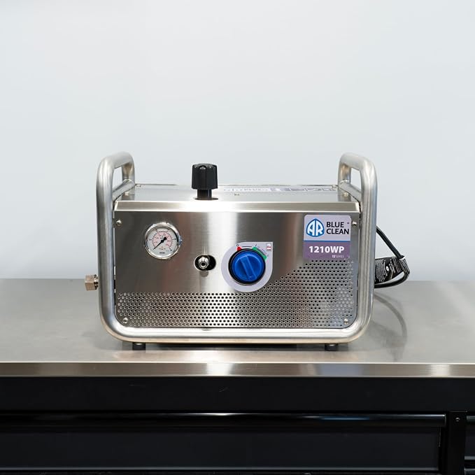 AR Blue Clean 1210 WP Pressure Washer Stainless Steel Wall Mount | 2.2 GPM 1350 PSI | The Clean Garage