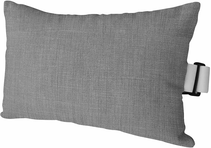 Dark Gray Outdoor Lumbar Pillow 12x20 Inch, Farmhouse Burlap Solid Grey Color Modern Linen Texture Waterproof Throw Pillow Covers with Insert, Decorative Headrest Pillows for Office Car Travel