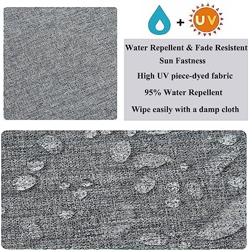 FUNHOME Outdoor Bench Cushion Covers,48" x 18" x 3", No Insert! Patio Cushion Covers Replacement for Outdoor Furniture,Water Resistant Patio Bench Loveseat Covers 1 Pack, Grey (Covers ONLY)