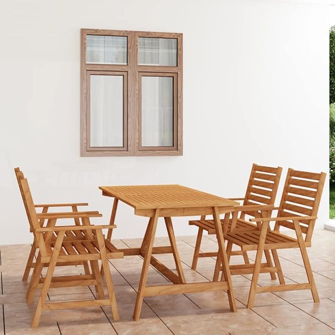 Patio Dining Set,Patio Lounge Set,Outdoor Patio Furniture,Outdoor Chat Conversation Set,for Patio,Backyard,Garden,Outdoor,5 Piece Solid Acacia Wood