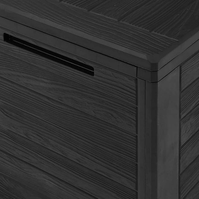 50 Gallon Outdoor Storage Box, Weather Resistant Deck Box for Patio Furniture Cushions, Garden Organizer Bin with Flap Closure, Anthracite, 30.7x17.3x21.7 Inches