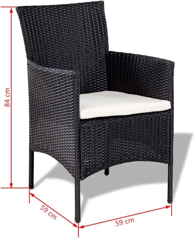 Patio Lounge Set with Cushions,Outdoor Patio Furniture,Outdoor Chat Conversation Set,Garden Furniture Sets,for Patio,Backyard,Garden,Outdoor,4 Piece Poly Rattan Black