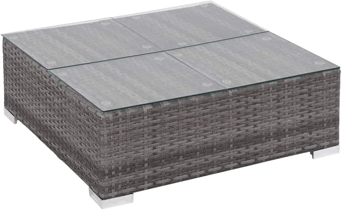 Patio Lounge Set with Cushions,Outdoor Furniture,Outdoor Furniture Sets,Patio Conversation Sets,for Garden,Deck,Backyard,7 Piece Poly Rattan Gray
