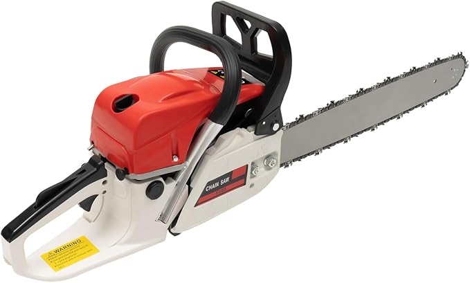 20inch Gas Chain Saw, 2.68HP 52CC 2-Stroke Gasoline Powered Chainsaw, Air Cooled Top Handle Gas Chainsaw Pull Start Petrol Chain Saw w/Automatic Lubrication System for Wood Cutting, Trees