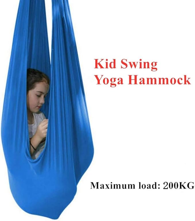 Elastic Aerial Yoga Hammock Nylon Hanging Cuddle Swing Seat Therapy Kids Swings for Autism ADHD ADD Indoor Outdoor Children Teens (Color : Red, Size : 150 x 280 cm)