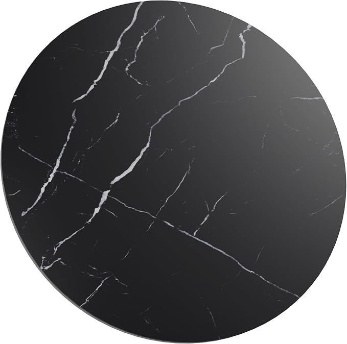 ZL ZELing Round Sintered Stone Table Top 39.3",Replacement Table Top for Indoor & Outdoor - Heat/Scratch Resistant Waterproof Ceramic DIY Desktop, Patio/Balcony/Bistro/Café & Dining Room (Matte black)