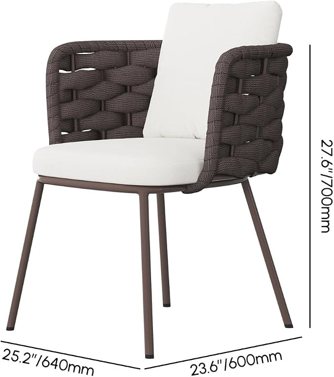 LOVEDIMA 70.9'' Patio Table and Chairs Set,7 Pieces Patio Furniture Set Outdoor Sintered Stone Top Dining Table Set with Rope Woven Armchairs for 6,Gray & Brown