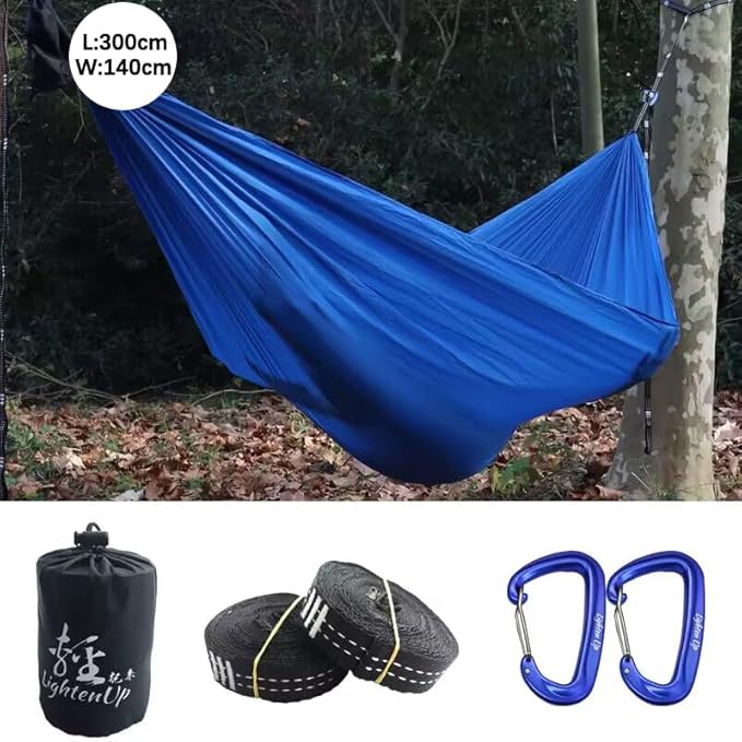 Compatible for Portable Hammocks Color Parachute Fabric Single Grey Green Hammock 300 * 140CM(3M 02)