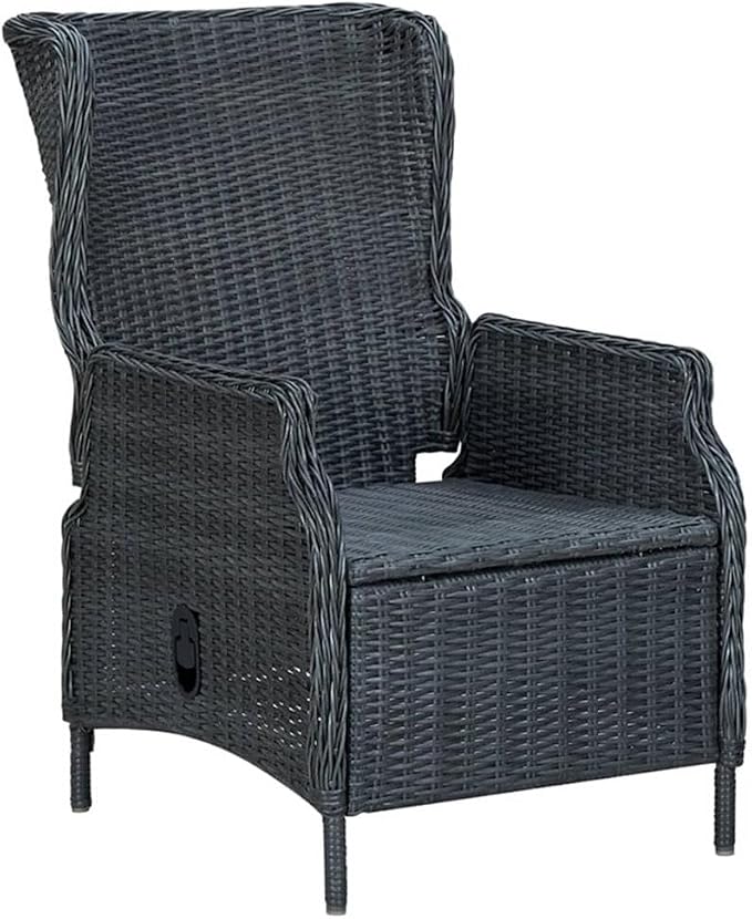 Afuera Living 7 Piece Patio Dining Set, 78.7 x 35.4 in Table, Acacia Wood/Metal, Dark Gray/Black Finish, Cushioned Chairs, Weather-Resistant, Modern Outdoor Furniture for Garden, Terrace or Balcony