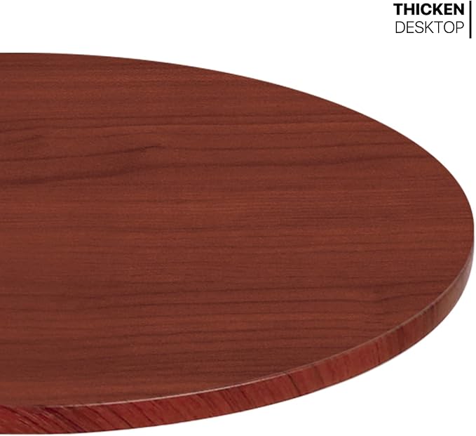 MoNiBloom Round Bar Table Adjustable Height, BistroTable with Black Leg and Base Pub Table 360° Swivel for Living Room Dining Room Bistro Cafe, 23.5" Diameter Red Wood Texture Top Cocktail Tables