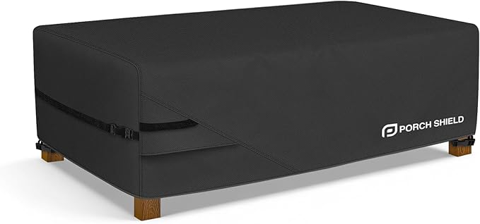 Porch Shield Patio Coffee Table Cover - Waterproof Outdoor Furniture Rectangular Small Table Covers 36 x 22 inch, Black