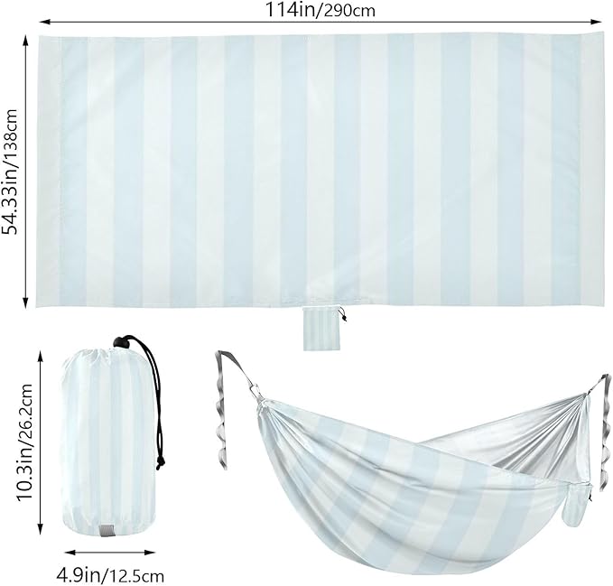 Blue Vertical Stripes 330lb Capacity Hammocks with Portabl Carry Bag Backyard Hammock for Indoor Outdoor Patio Base para hamaca
