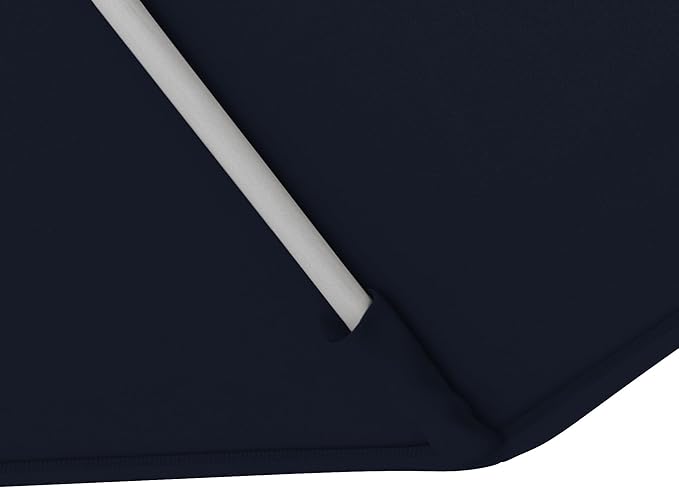 California Umbrella 11Ft Sunbrella Patio Umbrella, Fiberglass Ribs, Hand-Crank, Tilt-Collar, White Frame, Navy Fabric