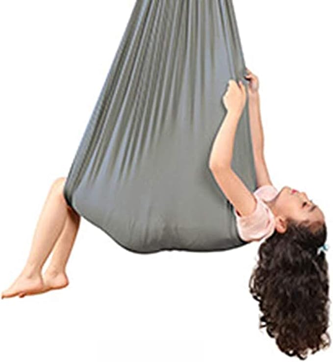 Indoor Swing for Kids Child and Teens, Soft Hammock Swing with Special Needs for Children Yoga Sensory Integration Outdoor Camping (1 Meter/1.5Meter) (Color : Gray, Size : 100 x 280 cm (L x W))