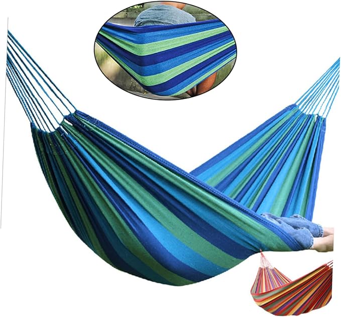 LIOOBO 280x80cm Canvas Stripe Swing Outdoor Hammock Camping Equipment for Garden Lightweight Travel Hammock