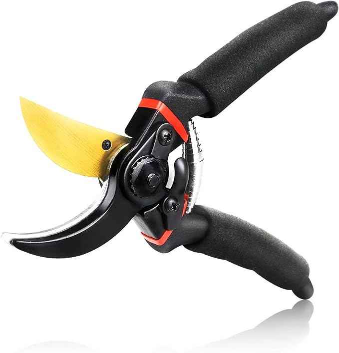 8" Professional Bypass Pruning Shears, Premium Titanium Garden Shears, Sharp Hand Pruner Secateurs, Hand Pruners, Garden Clippers Hedge Shears With Non-slip Handle Garden Tools