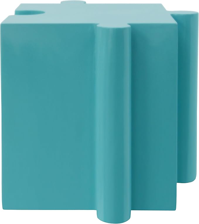 Christopher Knight Home Daton 3 Piece Interlocking Outdoor Side Table Set, Modular Lightweight Concrete Coffee Table, Convertible MGO End Table for Indoor&Outdoor, Creative Set Up,Mint Green+Sky Blue