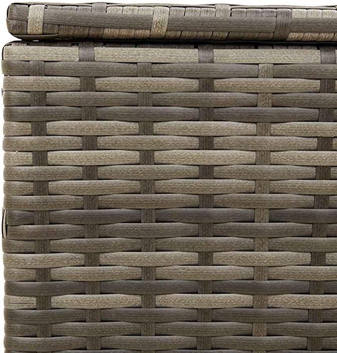 Outdoor Garden Storage Box 50 Gallon with Wheels and Removable Waterproof Liner, Resin Wicker Patio Deck Box for Cushions Blankets, Gray