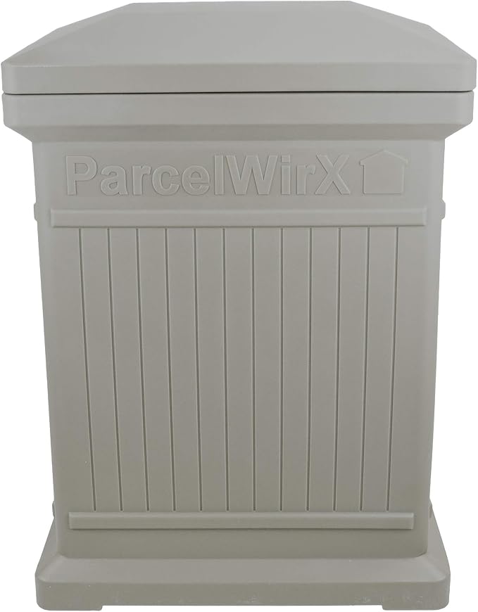 RTS Home Accents ParcelWirx Premium Vertical Storage Cabinet/Lockable Package Delivery Box with Lift Off Lid, Prestige Pewter