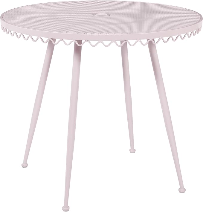 First of a Kind Wrought Outdoor Dining Table in Pink Iron