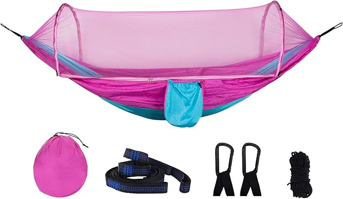 Hammocks for Outside, Travel Portable Lightweight Hammock, Camping Hammock, Parachute Nylon Hammock for Outsides Backpacking Beach Backyard Patio Hiking