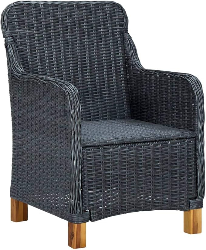 3 Piece Patio Lounge Set with Cushions Poly Rattan Dark Gray, Outdoor Patio Sectional, Outdoor Sofa Set, Furniture Conversation Sets, Outdoor Porch Furniture for Balcony, Yard