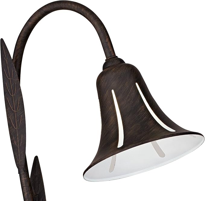 John Timberland Tulip 27" High Country Traditional Outdoor Landscape Path Lights Porch House Exterior Outside Set of 2 LED Bulb Weatherproof Black Dark Rust Finish Metal Front Door Patio Garage