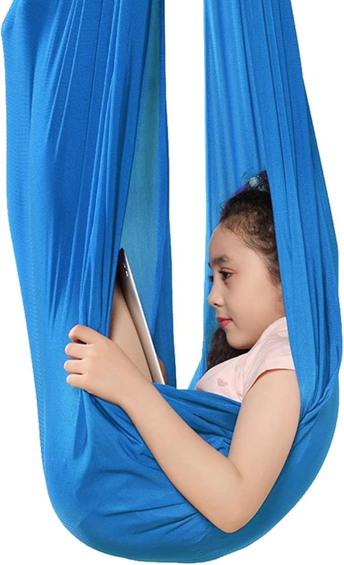 Sensory Swing for Adults Therapy Swing for Kids Indoor Outdoor Soothing Calming Snuggle Hammock Durable Soft Fabric Swing Help Children with Sensory Needs