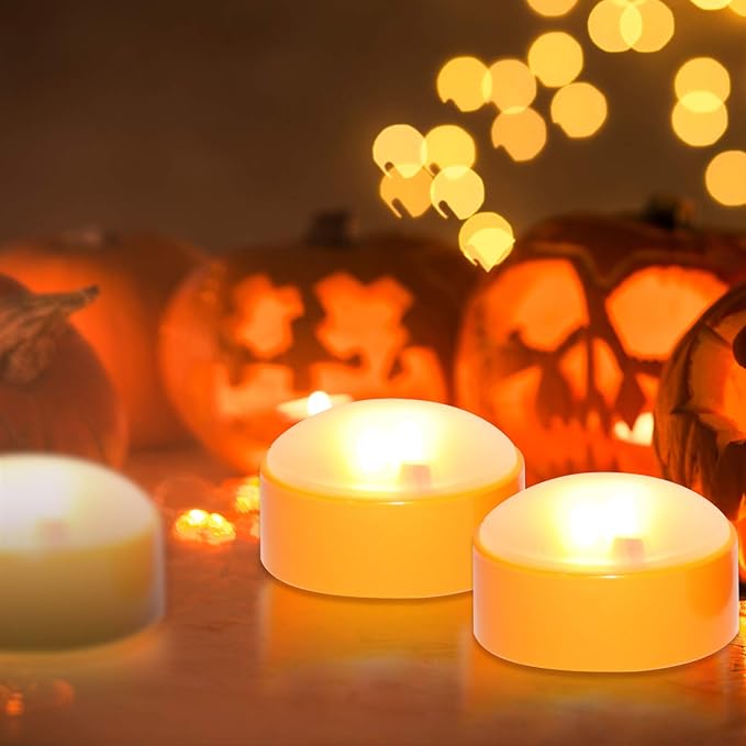 3 PCS Halloween Pumpkin Lights with Remote and Timer Battery Operated LED Decorative Bright Flickering Flameless Candle Set Bulk for Jack-O-Lantern Décor Party Home Christmas Decorations, Orange Color