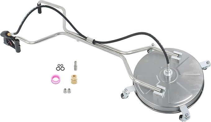 18" 6000PSI Heavy Duty Pressure Washer Surface Cleaner with Dual Handles and 4 Wheels, Stainless Steel Surface Cleaner for Driveway, Sidewalk, Patio