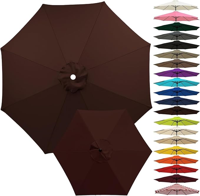 Outdoor Umbrella Replacement Canopy, Patio Umbrella Replacement Top Cover, Outdoor Umbrella Replacement Cloth, 6.5-13.1ft Waterproof UV-Resistant Fabric, for Garden Pool, Canopy Only