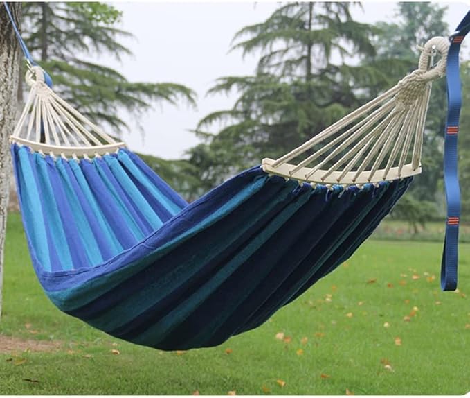 Outdoor hammocks Swing， Hammock Outdoor Camping Double Anti-Rollover Stick Canvas Camping Swing College Student Dormitory Hanging (Color : D, Size : 200 * 100cm) (Color : D, Size : 200 * 100cm)