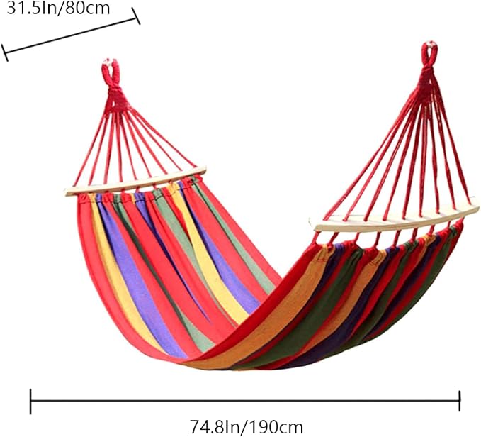 Camping Portable Hanging Hammock Indoor Home Bedroom Hammock Lazy Chair Travel Outdoor Swing Chair Thick Canvas Bed Hammocks Red01