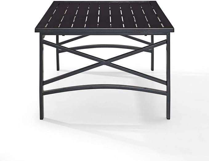Maykoosh Outdoor Coffee Table Metal Patio Table Bronze Finish Modern Lawn Porch Table 49.75"