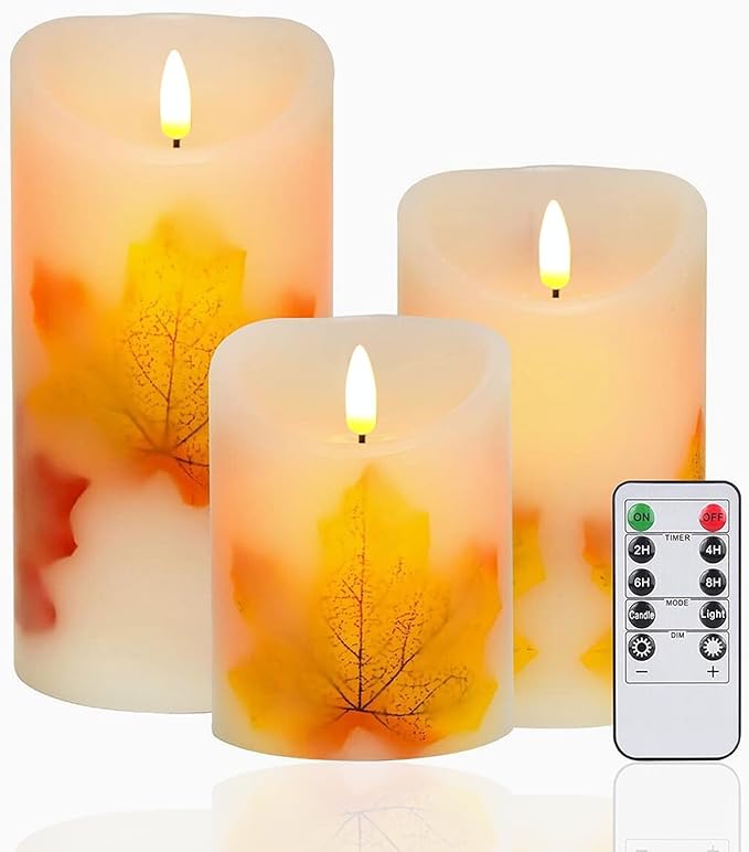 Flameless LED Pillar Candles with Timer & Remote Control, Safe Warm Glow, Battery Operated, 3-Piece 3"×4"/5"/6" Set, Waterproof Decorative Candles for Home, Wedding, Table & Outdoor Use