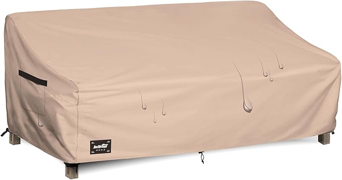 3-Seater Outdoor Couch Cover, 79Wx38Dx35H inches Outdoor Furniture Covers Waterproof,100% Waterproof Heavy Duty Patio Furniture Covers,Light Brown Minimalism Style Outdoor Sofa Cover