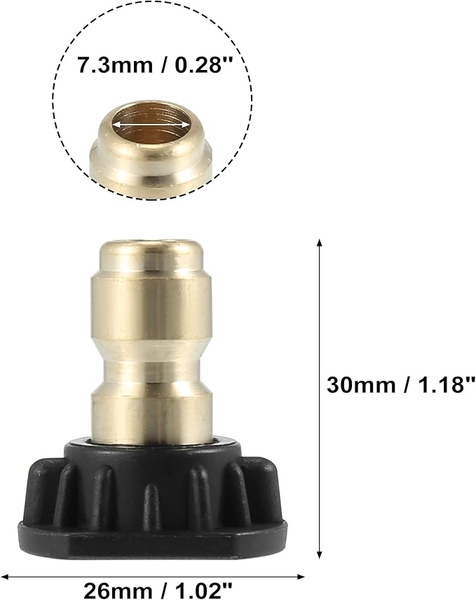 X AUTOHAUX High Pressure Washer Spray Nozzle Tips Quick Connector Black 5 Pcs