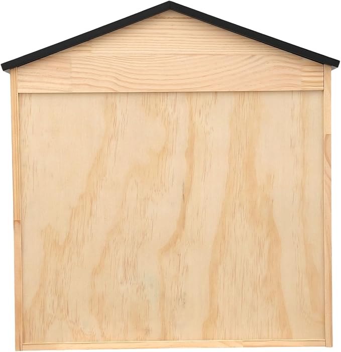 Library Box Outdoor Wood Color + Black Wooden Book Cabinet | Waterproof with 4 Compartments and 2 Doors for Home, School, Community Sharing Books, Newspapers, Flyers, Food and Drug