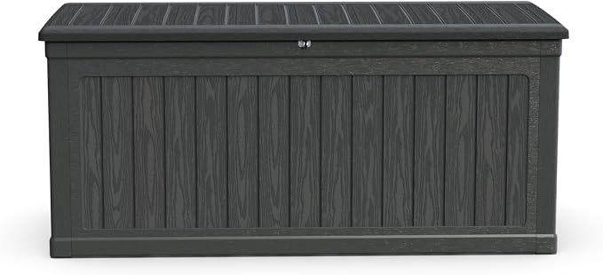 260 Gallon Metal Outdoor Deck Box, Black