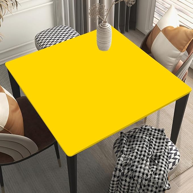 Square Fitted Tablecloth Suit for 28"x28" Table Gold Stretch Table Topper Cap for Dining Kitchen Home Party Style31