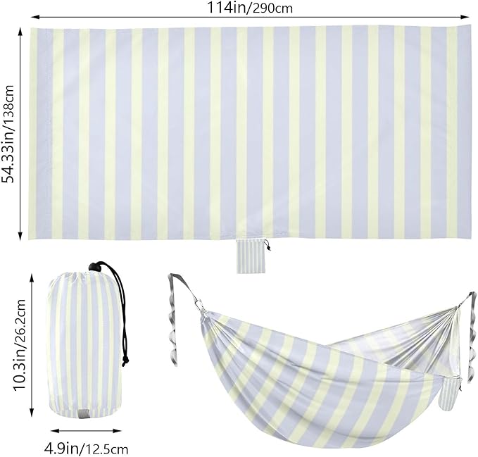 Blue Vertical Stripes 330lb Capacity Hammocks with Hanging Ropree Hammock for Indoor Outdoor Patio hamaca para Camping 0 a 24 Meses