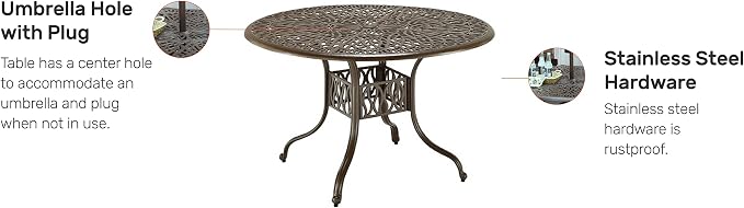 Homestyles Capri Taupe Outdoor Dining Table, 48"W