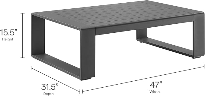 Modway Lirienne Aluminum 4-Piece Outdoor Furniture Set in Cream – Patio Conversation Set with 3-Seater Sofa, 2 Armchairs & Coffee Table