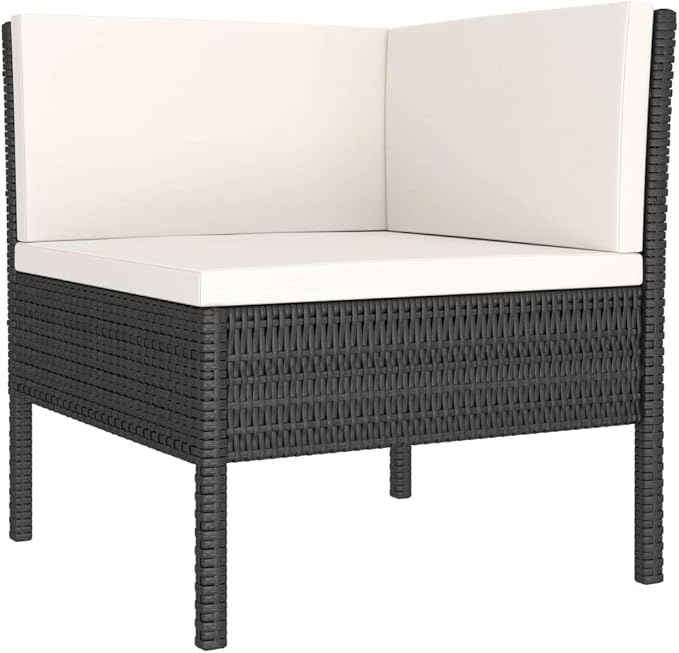 Patio Lounge Set with Cushions,Outdoor Patio Furniture,Outdoor Chat Conversation Set,Garden Furniture Sets,for Patio,Backyard,Garden,Outdoor,9 Piece Poly Rattan Black