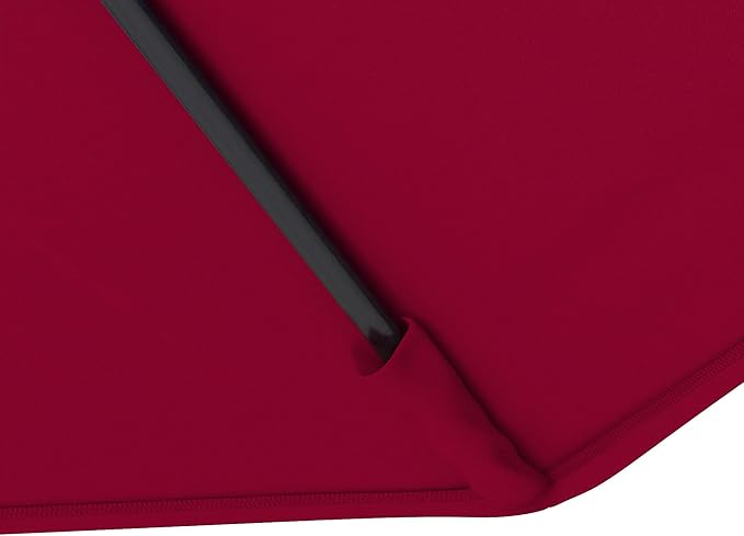 California Umbrella 11Ft Sunbrella Patio Umbrella, Fiberglass Ribs, Hand-Crank, Tilt-Collar, Black Frame, Jockey Red Fabric