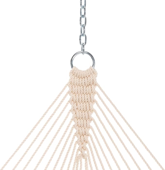 Original Pawleys Island Large Augustine Oyster Sunbrella Quick Dry Hammock – 13 ft. x 55 in., 450 lb Capacity, DuraCord Rope, Oak Spreader Bar, Handcrafted in The USA