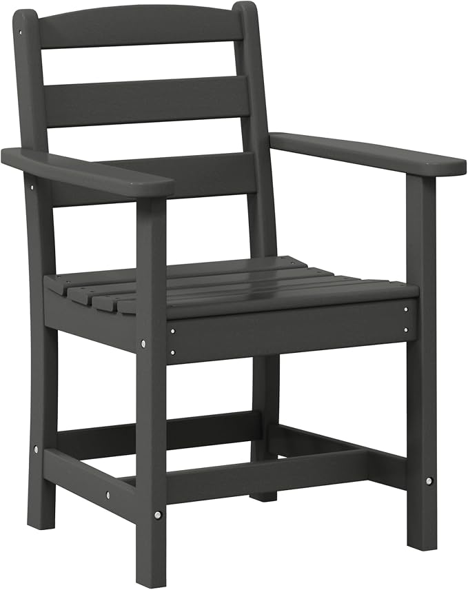 WestinTrends Ashore Outdoor HDPE Patio Classic Dining Arm Chair, Gray